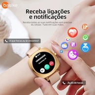 Smartwatch W91 Pro Max: Elegância AMOLED, IP68 e Notificações - Seu Aliado Fashion e Fitness (Pó de Ouro) - imagem 5