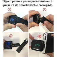 Smartwatch Pulseira Inteligente Bluetooth: Notificações, Resistência à Água e Carregamento Rápido (Preto) - imagem 4