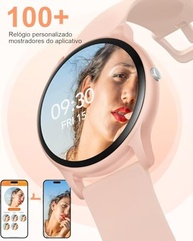 Smartwatch Rosa: Relógio Inteligente Full Touch, Ligações, IP67 e 2 Tiras - imagem 4
