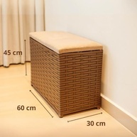 Puff Baú Organizador 80L com Assento em Suede – Estilo e Organização em um Só! - imagem 2