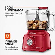 Mini Processador Turbo Pratic Mondial MP-16-R: Potência e Versatilidade em Um Só! - imagem 2