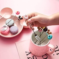 Colher de Aço Inoxidável 304 com Design Divertido - Donuts & Animais para Café e Sobremesas - imagem 3