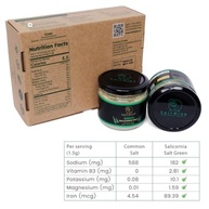 SaltWise Green Salicornia Salt, Low Sodium Salt Substitute, Organic Sea Asparagus, Mineral Rich, Vegan, Umami Seasoning (14.10 Oz/400g) - imagem 2