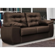 Sofá 2 Lugares Courino Marrom: Luxo e Conforto - imagem 1