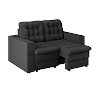 Sofá 2 Lugares Retrátil Lubeck Plush Suede Grafite 140 cm - imagem 1