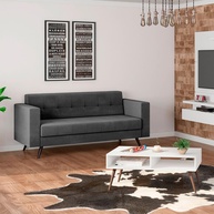Sofá 2 Lugares Suede Cinza: Conforto e Estilo - imagem 1