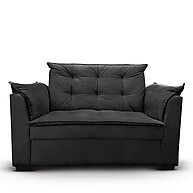 Sofá 2 Lugares Suede Preto: Conforto Moderno - imagem 1