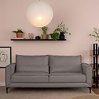 Sofá 3 Lugares Versatti Linho Cinza – Conforto e Estilo na Sua Sala - imagem 1
