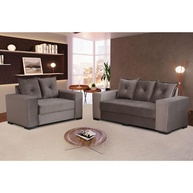 Sofá 3x2 Lugares Cinza Siena: Conforto e Design! - imagem 1