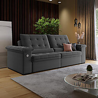Sofá 4 Lugares Retrátil Reclinável com USB – Conforto e Tecnologia - imagem 1