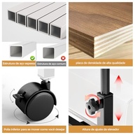 Mesa portátil para sofá e cama, mesa lateral para laptop com altura ajustável (Preto) - imagem 5