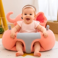 Assento Bebê Almofada Sofá Infantil Antialérgico com Enchimento - Elefantinha Rosa - imagem 3