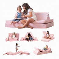 Freso Baby Soft Play Sofá de Brincar Infantil Montessori Rosa - 4 Peças Modulares Macias e Estimulantes - imagem 1
