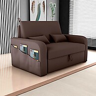 Sofá-Cama 2 Lugares Marrom: Conforto e Baú! - imagem 1