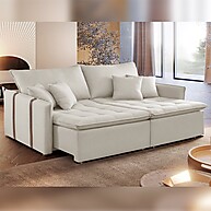 Sofá Cama Retrátil Veludo 220cm: Conforto e Estilo - imagem 1
