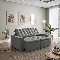 Sofá Cama Veludo 3 Lugares: Conforto e Estilo! - imagem 1