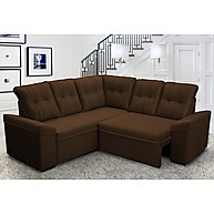 Sofá Canto London Marrom Suede Velut: Conforto e Estilo em Um Só - imagem 1