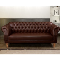 Sofá Chesterfield 3 Lugares: Elegância Marrom - imagem 1
