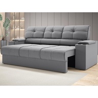 Sofá com Porta Copos Retrátil Tom 2,05m Velosuede - Conforto e Estilo - imagem 1
