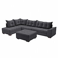 Sofá de Canto Itapema: Conforto e Estilo em Veludo! - imagem 1