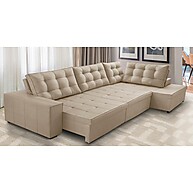 Sofá de Canto Retrátil Bege: Conforto e Estilo! - imagem 1