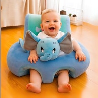 Assento Bebê Almofada Sofá Confortável com Enchimento Antialérgico - Elefante Azul - imagem 3