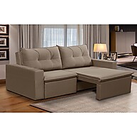 Sofá Retrátil 2 Lugares 1,80m Luna Suede Cappuccino – Conforto e Estilo em Qualquer Ambiente - imagem 1