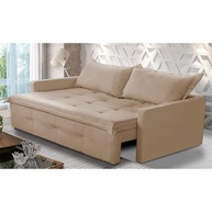 Sofá Retrátil e Reclinável 1,85m Maísa Suede Bege - imagem 1