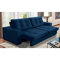 Sofá Retrátil e Reclinável Azul: Conforto Total! - imagem 1
