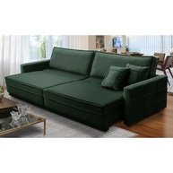 Sofá Retrátil Karen: Conforto e Estilo em Verde Veludo - imagem 1