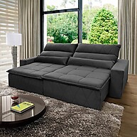 Sofá Retrátil Reclinável Amsterdam 2,30m Cinza Suede Velut - imagem 1