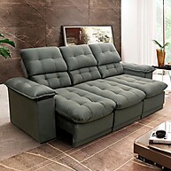 Sofá Retrátil Reclinável Atenas 2,30m Cinza: Conforto e Elegância - imagem 1