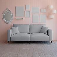 Sofá Unne 3 Lugares Bouclê Cinza: Conforto e Estilo em 200 cm - imagem 1