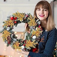 Kit de Folhas de Natal Glitteradas Vermelhas – Decore Sua Árvore com Brilho e Sofisticação! - imagem 1