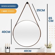 Espelho Redondo Adnet 40cm - Decore com Estilo e Sofisticação Ambientes como Sala, Quarto e Escritório - imagem 3