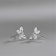 Brincos Libélula Prata 925 com Zircônia: Elegância e Sofisticação - imagem 1