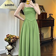 Vestido Elegante Lovito: Linhas Pregueadas e Sofisticação - imagem 2