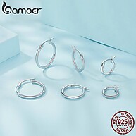 Brincos de Prata 925 Bamoer – Elegância Simples e Sofisticada - imagem 2