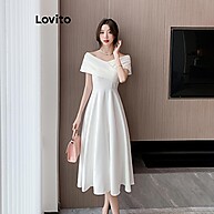 Vestido Elegante Lovito: Drapeado e Sofisticado - imagem 2