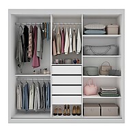 Guarda-Roupa Casal com Espelho Branco – Espaçoso e Sofisticado - imagem 2