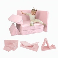 Freso Baby Soft Play Sofá de Brincar Infantil Montessori Rosa - 4 Peças Modulares Macias e Estimulantes - imagem 5