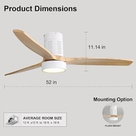 Ventilador de Teto Sofucor 132cm com Luz LED e Controle Remoto - 6 Velocidades e Design Moderno - imagem 3