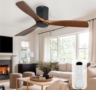Ventilador de Teto Sofucor 52" Madeira Maciça | Controle Remoto, Silencioso, Moderno - imagem 1