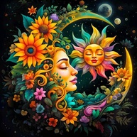 Kit de Pintura com Diamantes 5D Sol e Lua - Arte Terapêutica para Adultos Iniciantes - imagem 1