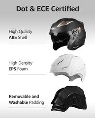 Capacete YEMA YM-627: Estilo Jet Bobber com Viseira Solar para Motociclistas - Segurança Aprovada DOT - imagem 4