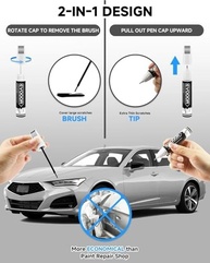 Tinta de Retoque Metálica Prata Solar NH-932M - Compatível Acura Exact Match 2 em 1 com Microaplicadores - imagem 3