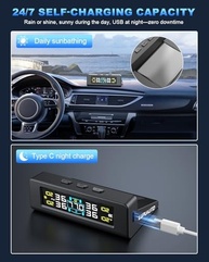 TPMS RV Solar e USB-C: Monitor de Pressão de Pneu com 4 Sensores e 6 Alarmes (0-99PSI) - imagem 5