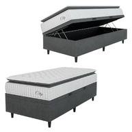 Cama Box Baú com Colchão Solteiro Molas Ensacadas City Pillow Top 88x188x64cm Hellen - Conforto e Estilo para seu Quarto - imagem 2