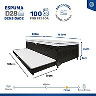 Cama Box Baú com Colchão e Cama Auxiliar Copenhague Solteiro - imagem 2