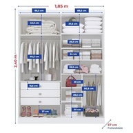 Guarda-Roupa Solteiro 4 Portas 3 Gavetas Paris Plus Branco – Organização Moderna e Estilo para seu Quarto - imagem 3